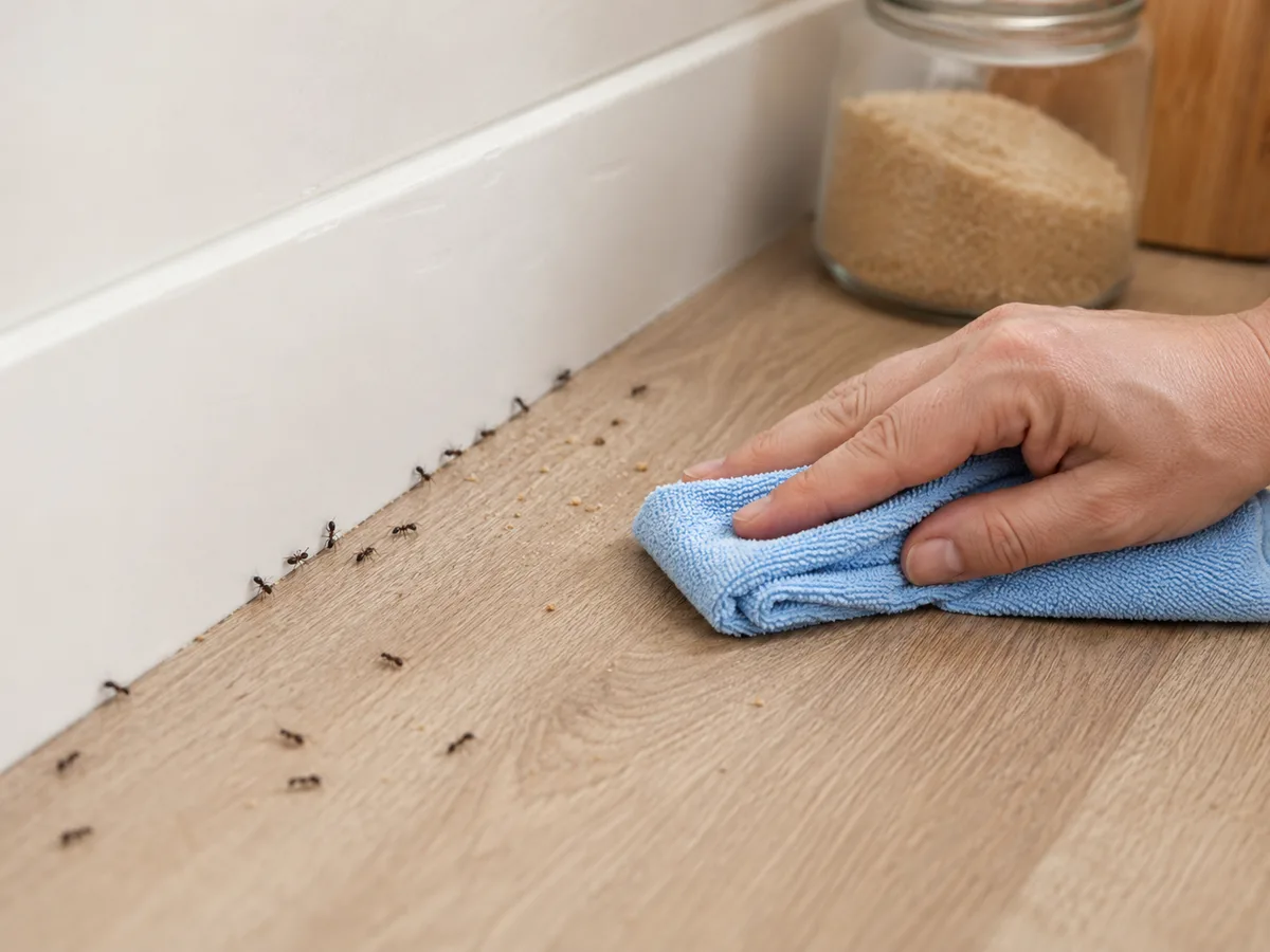 Unterbrechung von Ameisenlaufwegen und saubere Sofortmaßnahmen in der Wohnung