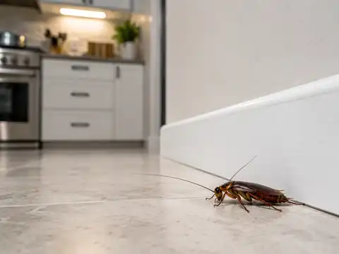 Schabe in einem Küchenbereich als Beispiel für einen Schädlingsbefall